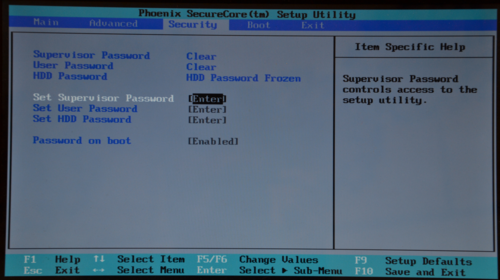 Ejemplo de BIOS (Phoenix SecureCoreTM)
