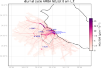 Inventario de emisiones de NOx a las 8 am hora local en AMBA